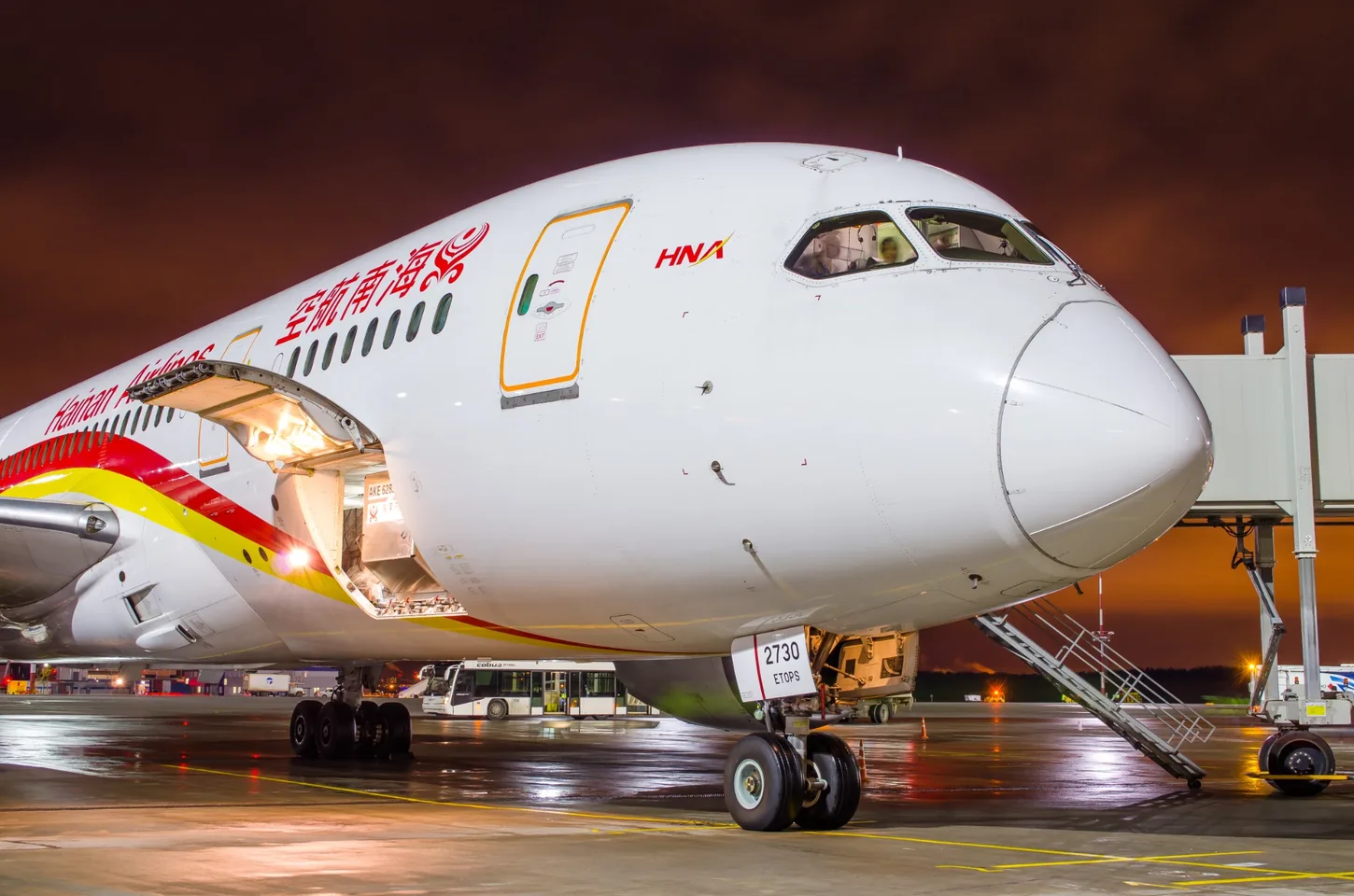 International aircraft in an airport logistics environment